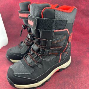 TOTES SAGE KIDS BLACK RED WATERPROOF WINTER BOOTS BOYS SIZE 2 MED
